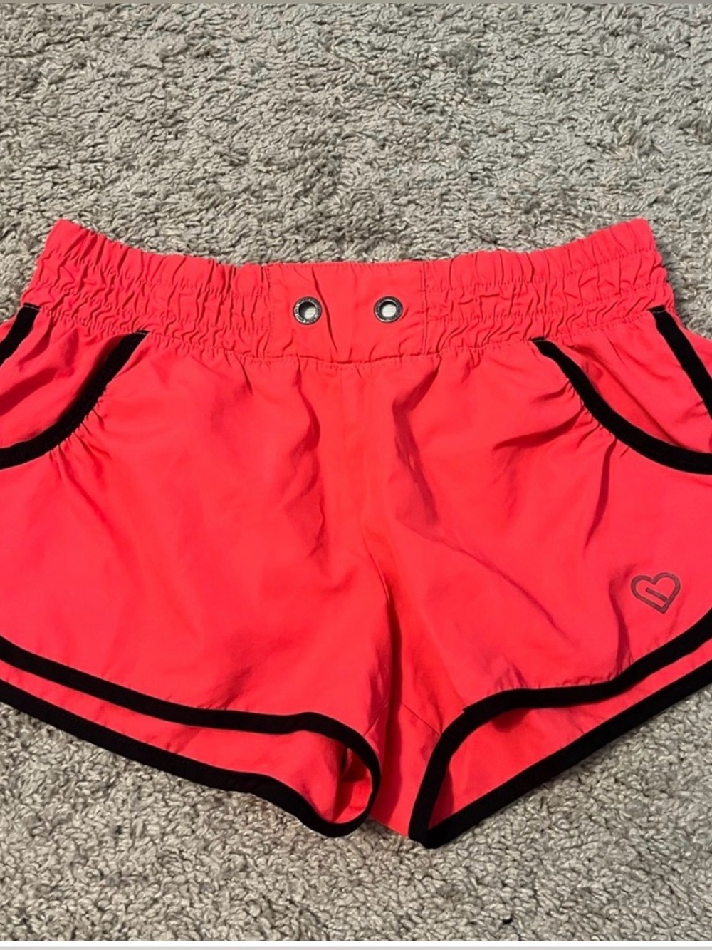 Aeropostale Coral Athletic Shorts with Black Trim